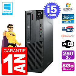 PC Lenovo ThinkCentre M82 SFF i5-2400 RAM 8Go Disque 250Go Graveur DVD Wifi W7 · Occasion 