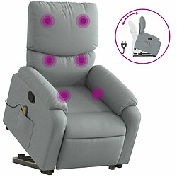 Maison Chic Fauteuil Relax pour salon, Fauteuil de massage inclinable Gris clair Tissu -GKD45911