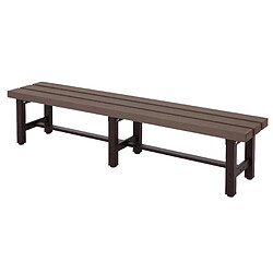 Mendler Banc de jardin alu HWC-K60, banc banc de parc banc de balcon, résistant aux intempéries WPC 180cm, brun