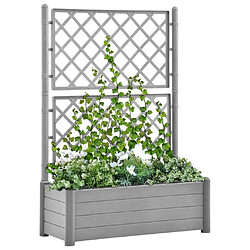 Maison Chic Jardinière,Bac à fleurs avec treillis - pot de fleur 100x43x142 cm PP Gris pierre -GKD76739