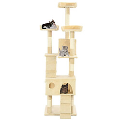 Arbre à chat avec griffoirs,niche pour chat en sisal 170 cm Beige -MN44733