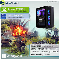 Sedatech PC Gaming • Intel i9-12900KF • RTX4070 • 32 Go DDR5 • 1To SSD M.2 • 2To HDD • Windows 11