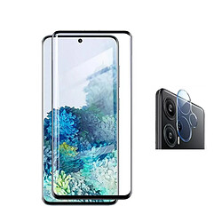 Kit de film de caméra arrière + Verre de couverture en 5D trempé Phonecare pour Xiaomi Redmi Note 13 Pro + Plus - Transparent/Noir 