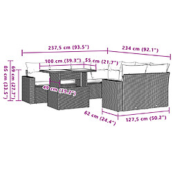vidaXL Salon de jardin avec coussins 9 pcs marron résine tressée pas cher