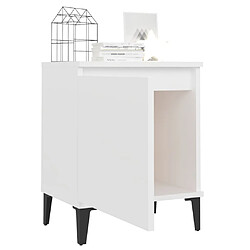 Avis vidaXL Tables de chevet avec pieds en métal blanc 40x30x50 cm