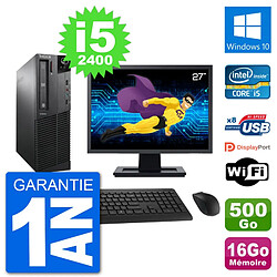 PC Lenovo M91p SFF Ecran 27" Intel i5-2400 RAM 16Go Disque 500Go Windows 10 Wifi · Occasion 