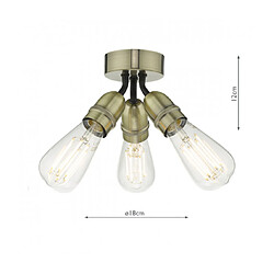 Avis Luminaire Center Plafonnier Yao Laiton antique 3 ampoules 12cm