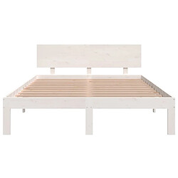 Avis vidaXL Cadre de lit sans matelas blanc 150x200 cm