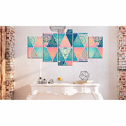 Paris Prix Tableau Imprimé 5 Panneaux Oriental Triangles Wide 100 x 200 cm