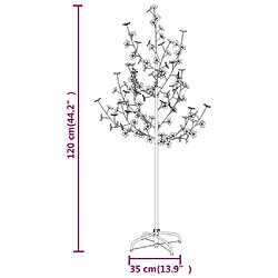 vidaXL Arbre à LED fleur de cerisier 84 LED Blanc chaud 120 cm pas cher