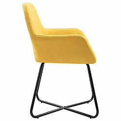 Acheter Maison Chic Lot de 2 Chaises à manger,Chaise pour cuisine,Solide Structure jaune tissu -MN83891