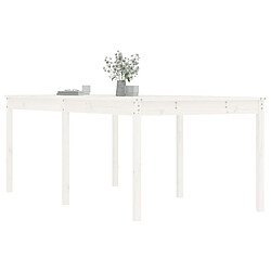 Avis vidaXL Table de jardin blanc 203,5x100x76 cm bois massif de pin