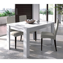 Alter Table de salle à manger extensible, couleur blanc brillant, Dimensions 140 x 78 x 90 cm