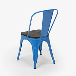 Acheter Ahd Amazing Home Design Chaises industrielles en bois et acier Tolix pour cuisine et bar Steel Wood, Couleur: Bleu