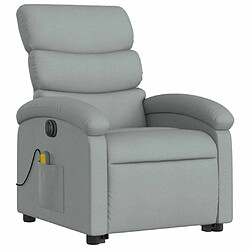 Avis Maison Chic Fauteuil Relax pour salon, Fauteuil inclinable de massage électrique Gris clair Tissu -GKD77473