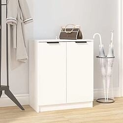 vidaXL Armoire à chaussures Blanc 59x35x70 cm Bois d'ingénierie 