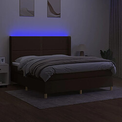 Avis Maison Chic Lit adulte- Lit + matelas + LED,Sommier à lattes de lit matelas et LED Marron foncé 160x200 cm -GKD81628