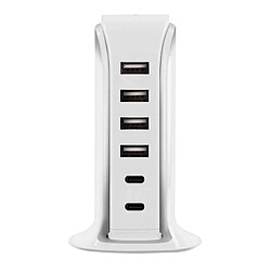 Multiprise USB et USB-C Smartphone Tablette 40W Power Delivery Bigben Blanc