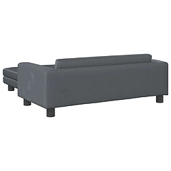 Maison Chic Canapé avec repose-pied pour enfants,Canapé Relax,Sofa de Salon,Banquette gris foncé 100x50x30 cm -GKD128524 pas cher