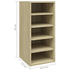 vidaXL Armoire à chaussures Chêne Sonoma 31,5x35x70 cm Bois ingénierie pas cher