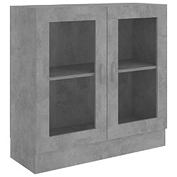 vidaXL Armoire à vitrine Gris béton 82,5x30,5x80 cm Bois d'ingénierie