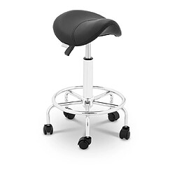 Helloshop26 Tabouret chaise siège-selle fer chromé noir 14_0003503 