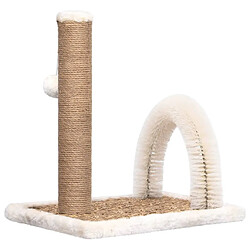 Arbre à chat,niche pour chat avec brosse de toilettage en arche et grattoir -MN45588 pas cher