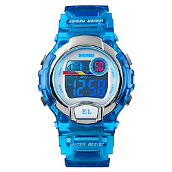 Wewoo Montre sport Femmes Transparent Digital Watch de imperméable à l'eau avec LED (Bleu)