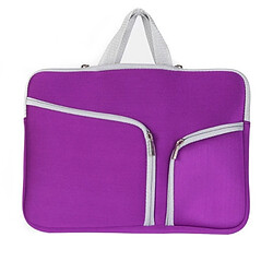 Wewoo Sacoche pour ordinateur portable Violet Macbook Air 11,6 pouces sac Double poche Zip à main 