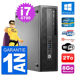 PC HP EliteDesk 800 G2 SFF Intel i7-6700 RAM 8Go Disque Dur 2To Windows 10 Wifi - Occasion