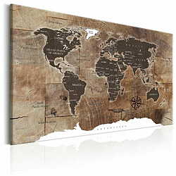 Paris Prix Tableau Imprimé World Map : Wooden Mosaic 40 x 60 cm