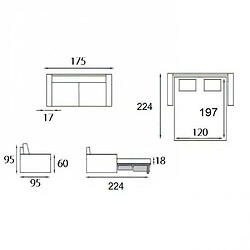 Acheter Inside 75 Canapé lit 2-3 places MASTER convertible EXPRESS 120 cm Tweed Cross rouge MATELAS 18 CM INCLUS