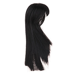 Acheter 16inch bjd poupée de cheveux longs perruque frisée pour yosd 1/4 poupée bricolage noir