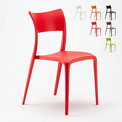 Ahd Amazing Home Design Chaise en Polypropylène pour Salle à Manger Bar Restaurant et Jardin Parisienne, Couleur: Rouge