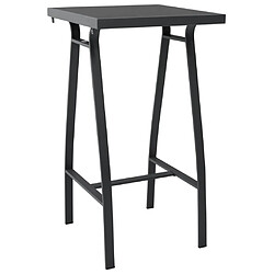 vidaXL Table de bar de jardin Noir 60x60x110 cm Verre trempé