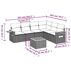 Avis vidaXL Salon de jardin avec coussins 7 pcs beige résine tressée