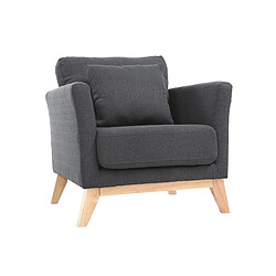 Miliboo Fauteuil scandinave déhoussable gris foncé OSLO