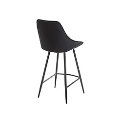 Acheter Vente-Unique Lot de 2 tabourets de bar - Velours - Noir - MASURIE