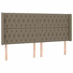 Maison Chic Tête de lit scandinave avec oreilles,meuble de chambre Taupe 183x16x118/128 cm Tissu -MN66966