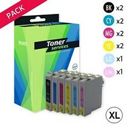 TONER SERVICES Compatible Epson T0796 Pack 10 cartouches Noir et couleurs XL Chouette