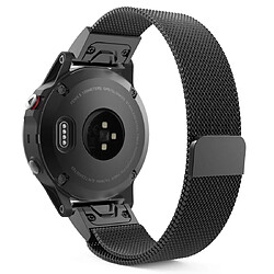 Wewoo Bracelet pour montre connectée Garmin Fenix 5 Milan Metal en acier inoxydable métaltaille 26 mm noir