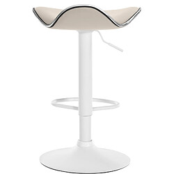 Non Tabouret de bar Shanghai simili cuir blanc pas cher