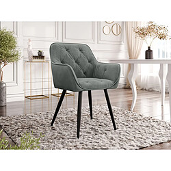 Habitat Et Jardin Chaise en velours Nevada - Gris