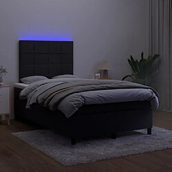 Acheter Maison Chic Lit adulte - Lit + matelas + LED,Sommier à lattes de lit et matelas LED noir 120x190 cm velours -GKD78026