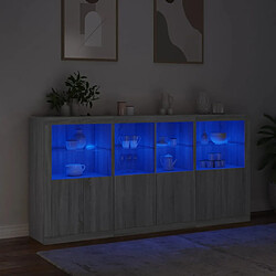 Acheter vidaXL Buffet avec lumières LED sonoma gris 202x37x100 cm