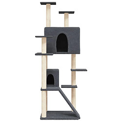 Avis Arbre à chat avec griffoirs,niche pour chat en sisal Gris foncé 153 cm -MN60467