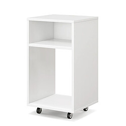 Helloshop26 Classeur mobile classeur vertical roulant avec 2 etagères ouvertes support d'imprimante moderne sous le bureau avec roulettes verrouillables pour maison bureau blanc 20_0008289 