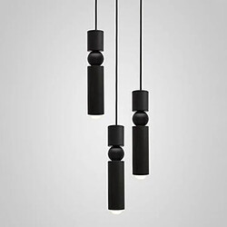 Wewoo Suspension luminaire Lustre Lampe Suspendue Comptoir de bar Moderne Restaurant Chambre Chevet Personnalité créative Simple Petit lustreCombinaison à trois têtes Noir 