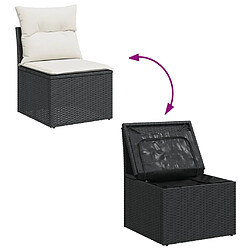 Avis vidaXL Salon de jardin 12 pcs avec coussins noir résine tressée