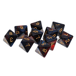 10pcs 8 sided dés d8 dés poliédrique pour les jeux de table des donjons et des dragons Red Blue